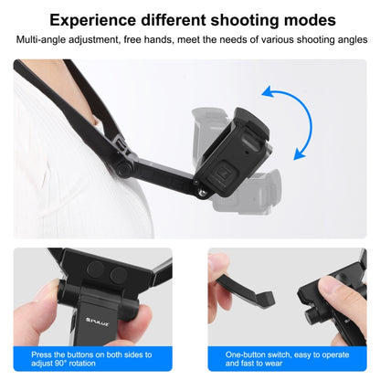 PULUZ Lazy Adjustable Neck Bracket for GoPro Action Camera Smartphones (Black) - Holder by PULUZ | Online Shopping UK | buy2fix