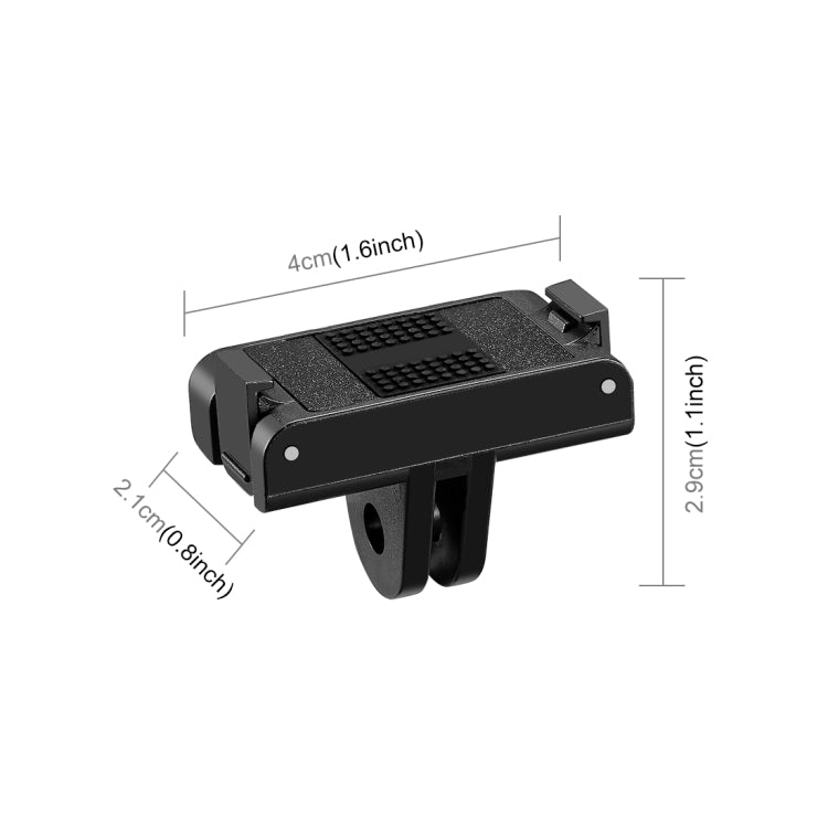 For DJI Osmo Action 5 Pro / 4 / 3 PULUZ Magnetic Quick Release Base Expansion Mount (Black) - Mount & Holder by PULUZ | Online Shopping UK | buy2fix