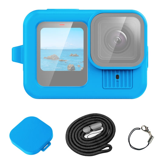 For GoPro HERO13 Black PULUZ Silicone Protective Case Cover with Wrist Strap & Lens Cover (Blue) - Silicone Cases by PULUZ | Online Shopping UK | buy2fix