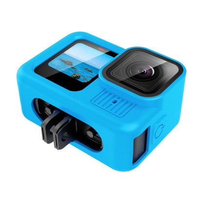 For GoPro HERO13 Black PULUZ Silicone Protective Case Cover with Wrist Strap & Lens Cover (Blue) - Silicone Cases by PULUZ | Online Shopping UK | buy2fix