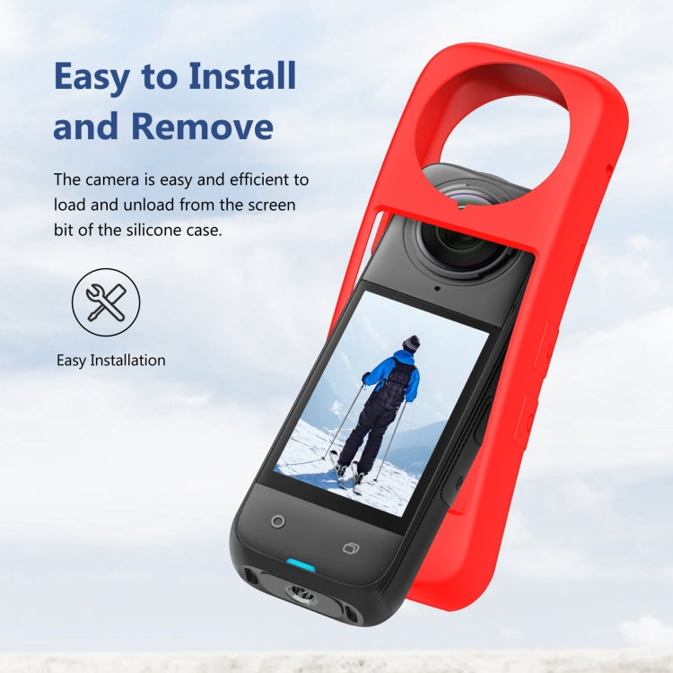 For Insta360 X4 PULUZ Full Body Dust-proof Silicone Protective Case (Red) - Case & Bags by PULUZ | Online Shopping UK | buy2fix