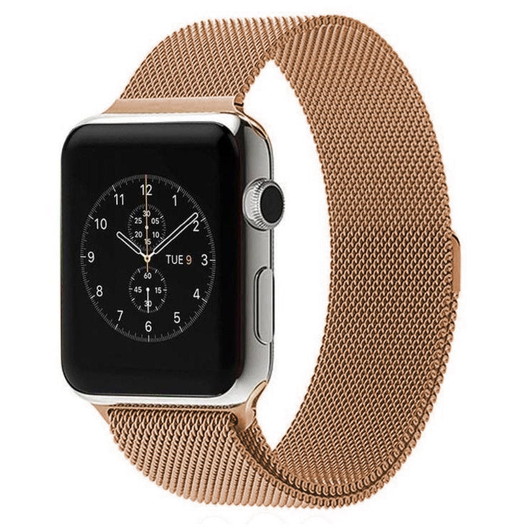 For Apple Watch 42mm Milanese Loop Magnetic Stainless Steel Watch Band(Rose Gold) - Watch Bands by buy2fix | Online Shopping UK | buy2fix