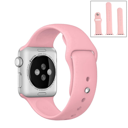 For Apple Watch Ultra 49mm & Watch Ultra 2 49mm / Series 9&8&7 45mm / SE 3&SE 2&6&SE&5&4 44mm / 3&2&1 42mm 3 in 1 Rubber Watch Band with Pin Buckle(Pink) - Watch Bands by buy2fix | Online Shopping UK | buy2fix