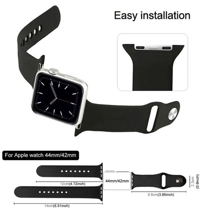 For Apple Watch Ultra 49mm & Watch Ultra 2 49mm / Series 9&8&7 45mm / SE 3&SE 2&6&SE&5&4 44mm / 3&2&1 42mm 3 in 1 Rubber Watch Band with Pin Buckle(Khaki) - Watch Bands by buy2fix | Online Shopping UK | buy2fix