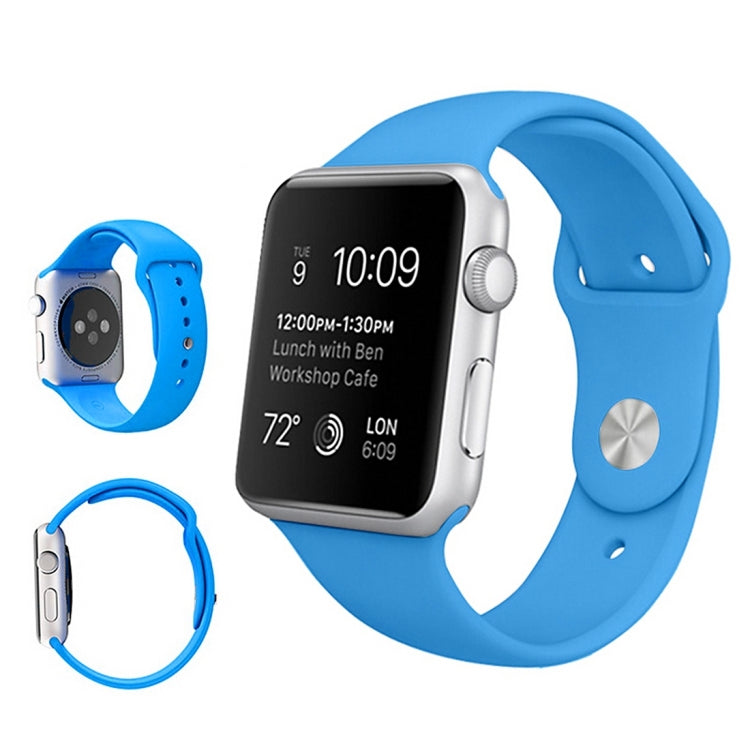 For Apple Watch Ultra 49mm & Watch Ultra 2 49mm / Series 9&8&7 45mm / SE 3&SE 2&6&SE&5&4 44mm / 3&2&1 42mm 3 in 1 Rubber Watch Band with Pin Buckle(Blue) - Watch Bands by buy2fix | Online Shopping UK | buy2fix