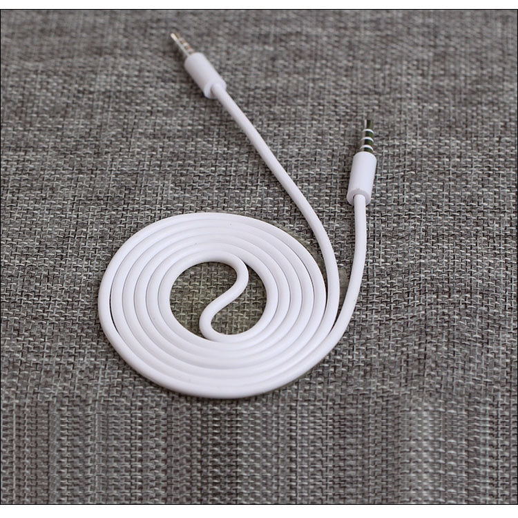 AUX Cable, 3.5mm Male Mini Plug Stereo Audio Cable for iPhone / iPad / iPod / MP3 , Length: 1m(White) - Aux Cable by buy2fix | Online Shopping UK | buy2fix