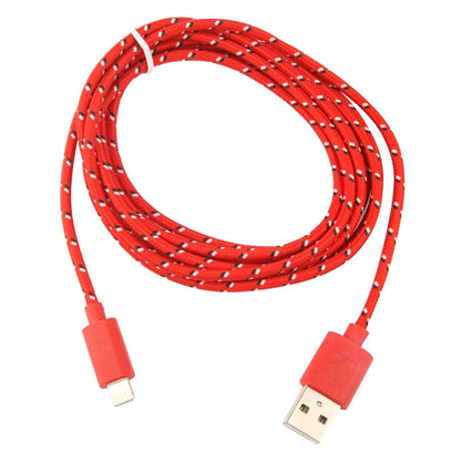 1m Nylon Netting Style USB 8 Pin Data Transfer Charging Cable for iPhone, iPad(Red) - Normal Style Cable by buy2fix | Online Shopping UK | buy2fix