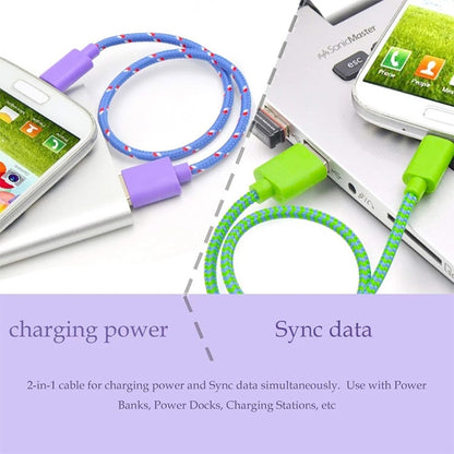 1m Nylon Netting USB Data Transfer Charging Cable For iPhone, iPad, Compatible with up to iOS 15.5(Purple) - Normal Style Cable by buy2fix | Online Shopping UK | buy2fix