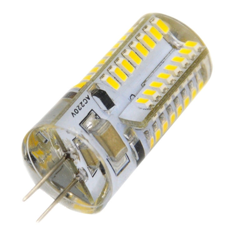 G4 4W 200LM  Silicone Corn Light Bulb, 64 LED SMD 3014, Warm White Light, AC 220V - LED Blubs & Tubes by buy2fix | Online Shopping UK | buy2fix