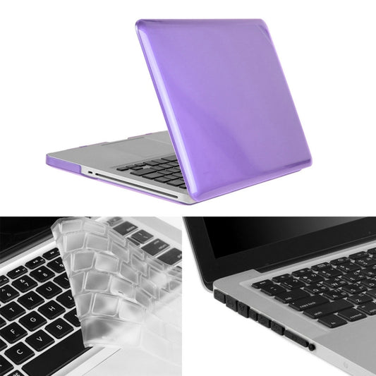 ENKAY for Macbook Pro 13.3 inch (US Version) / A1278 Hat-Prince 3 in 1 Crystal Hard Shell Plastic Protective Case with Keyboard Guard & Port Dust Plug(Purple) - MacBook Pro Cases by ENKAY | Online Shopping UK | buy2fix