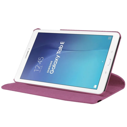 Litchi Texture Horizontal Flip Solid Color Leather Case with 360 Degrees Rotation Holder for Galaxy Tab E 9.6 / T560 / T561(Purple) - Other Galaxy Tab PC by buy2fix | Online Shopping UK | buy2fix