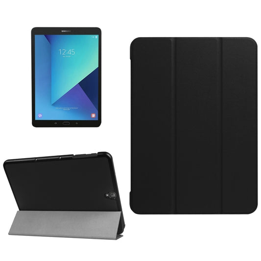 For Galaxy Tab S3 9.7 inch T820 / T825 Custer Texture Horizontal Flip Leather Case with 3-folding Holder(Black) - Other Galaxy Tab PC by buy2fix | Online Shopping UK | buy2fix