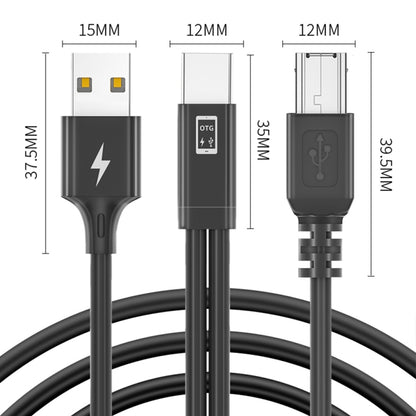 1m USB-C / Type-C to MIDI + USB Sound Card Audio Connection Sync Charging Cable(Black) - Video & Audio Cable by buy2fix | Online Shopping UK | buy2fix