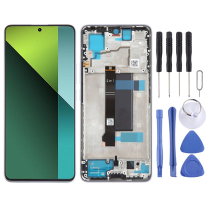 For Xiaomi Redmi Note 13 Pro 5G Original AMOLED Material LCD Screen Digitizer Full Assembly with Frame (Purple) - LCD Screen by buy2fix | Online Shopping UK | buy2fix