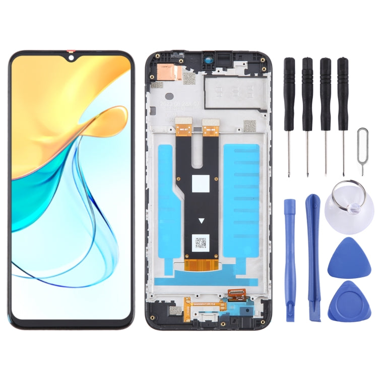 For ZTE Axon 50 Lite 8050 LCD Screen Digitizer Full Assembly with Frame (Black) - For ZTE by buy2fix | Online Shopping UK | buy2fix