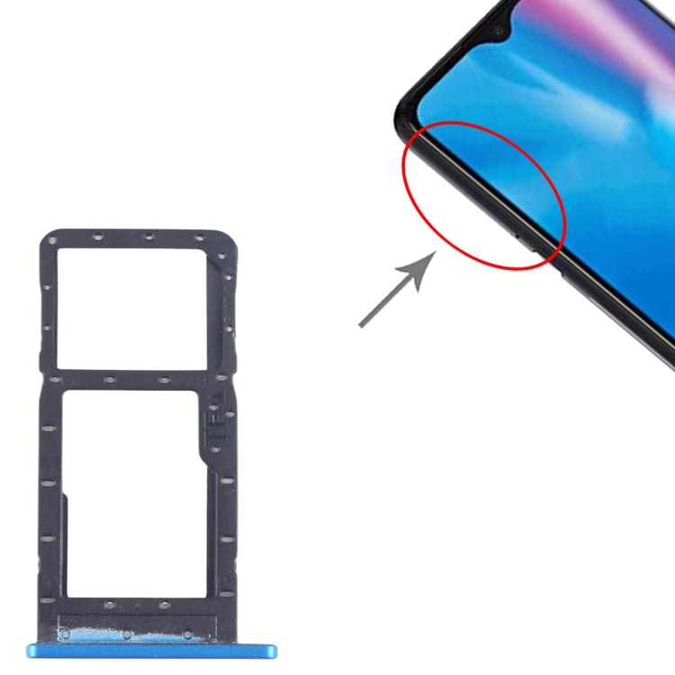 For Alcatel 1SE 2020 5030 SIM Card Tray + Micro SD Card Tray (Blue) - Card Tray by buy2fix | Online Shopping UK | buy2fix