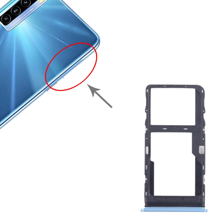 For TCL 20L / 20 Lite Original SIM Card Tray + Micro SD Card Tray (Blue) - For TCL by buy2fix | Online Shopping UK | buy2fix