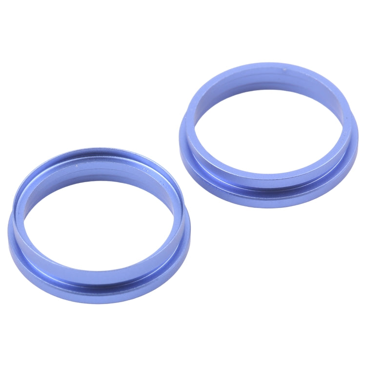 For iPhone 16 Plus 2pcs/set Rear Camera Glass Lens Metal Outside Protector Hoop Ring (Blue) -  by buy2fix | Online Shopping UK | buy2fix