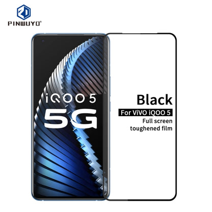 For vivo iQOO5 PINWUYO 9H 2.5D Full Screen Tempered Glass Film(Black) - vivo Tempered Glass by PINWUYO | Online Shopping UK | buy2fix