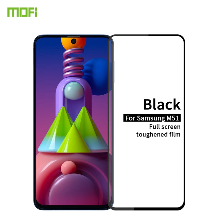 For Samsung Galaxy M51 MOFI 9H 2.5D Full Screen Tempered Glass Film(Black) - Galaxy Tempered Glass by MOFI | Online Shopping UK | buy2fix