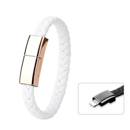 XJ-28 3A USB to 8 Pin Creative Bracelet Data Cable, Cable Length: 22.5cm(White) - Multifunction Cable by buy2fix | Online Shopping UK | buy2fix