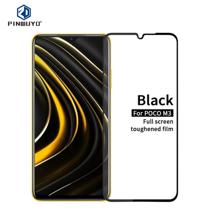 For Xiaomi Poco M3 PINWUYO 9H 2.5D Full Screen Tempered Glass Film(Black) -  by PINWUYO | Online Shopping UK | buy2fix