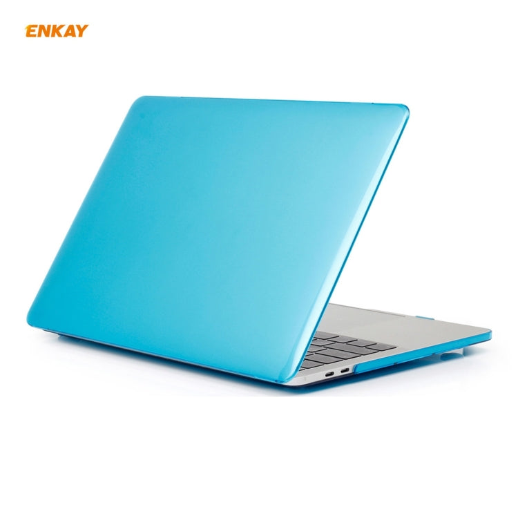 ENKAY 3 in 1 Crystal Laptop Protective Case + US Version TPU Keyboard Film + Anti-dust Plugs Set for MacBook Pro 13.3 inch A1708 (without Touch Bar)(Light Blue) - MacBook Pro Cases by ENKAY | Online Shopping UK | buy2fix