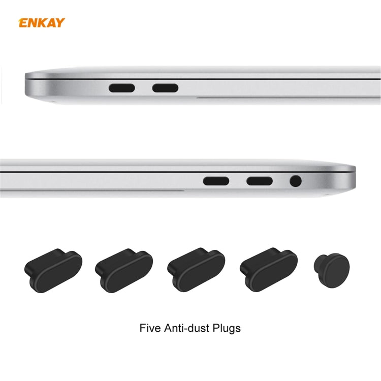 ENKAY 3 in 1 Crystal Laptop Protective Case + EU Version TPU Keyboard Film + Anti-dust Plugs Set for MacBook Pro 13.3 inch A1706 / A1989 / A2159 (with Touch Bar)(Black) - MacBook Pro Cases by ENKAY | Online Shopping UK | buy2fix