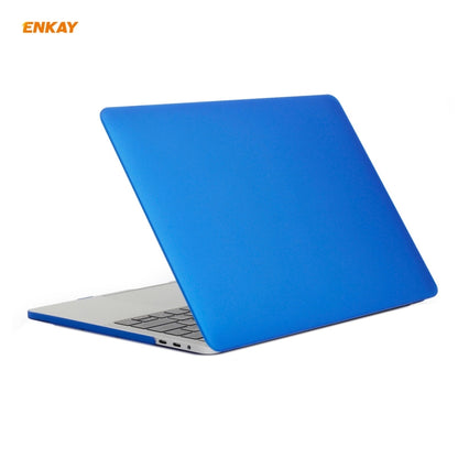 ENKAY 3 in 1 Matte Laptop Protective Case + US Version TPU Keyboard Film + Anti-dust Plugs Set for MacBook Pro 13.3 inch A1706 / A1989 / A2159 (with Touch Bar)(Dark Blue) - MacBook Pro Cases by ENKAY | Online Shopping UK | buy2fix