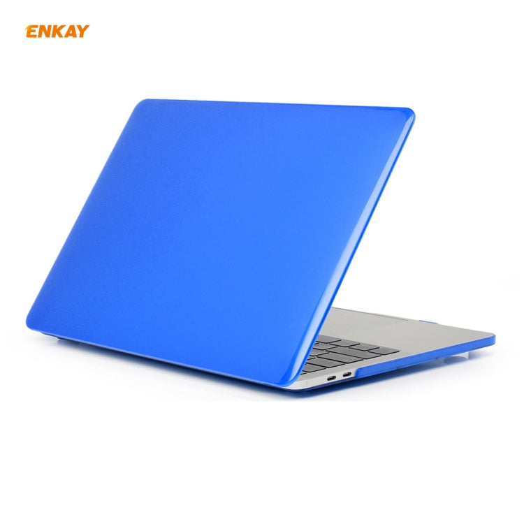 ENKAY 3 in 1 Crystal Laptop Protective Case + US Version TPU Keyboard Film + Anti-dust Plugs Set for MacBook Pro 13.3 inch A1706 / A1989 / A2159 (with Touch Bar)(Dark Blue) - MacBook Pro Cases by ENKAY | Online Shopping UK | buy2fix