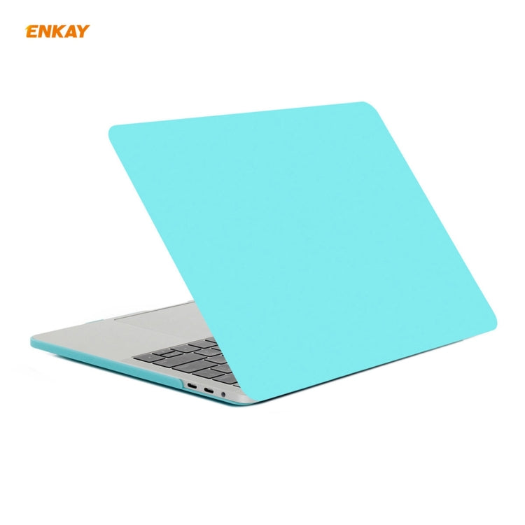 ENKAY 3 in 1 Matte Laptop Protective Case + US Version TPU Keyboard Film + Anti-dust Plugs Set for MacBook Pro 13.3 inch A1708 (without Touch Bar)(Cyan) - MacBook Pro Cases by ENKAY | Online Shopping UK | buy2fix