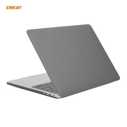 ENKAY 3 in 1 Matte Laptop Protective Case + EU Version TPU Keyboard Film + Anti-dust Plugs Set for MacBook Pro 13.3 inch A1708 (without Touch Bar)(Grey) - MacBook Pro Cases by ENKAY | Online Shopping UK | buy2fix