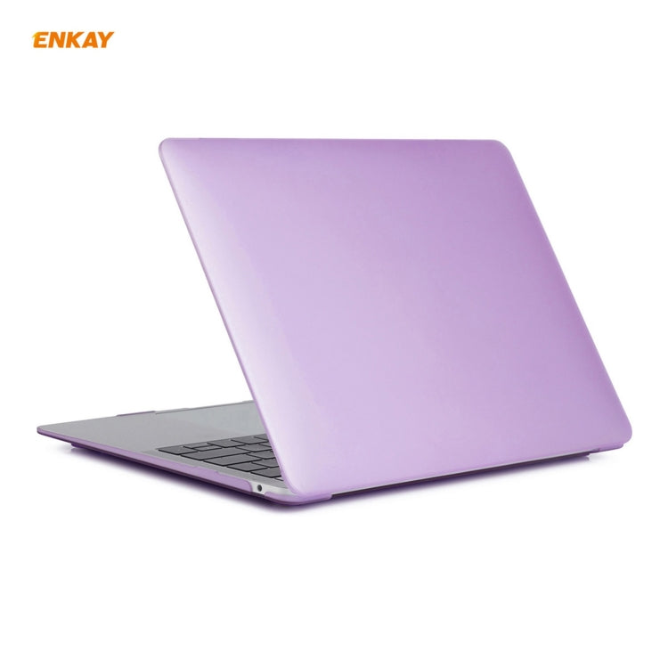 ENKAY 3 in 1 Matte Laptop Protective Case + EU Version TPU Keyboard Film + Anti-dust Plugs Set for MacBook Air 13.3 inch A2179 & A2337 (2020)(Purple) - MacBook Pro Cases by ENKAY | Online Shopping UK | buy2fix