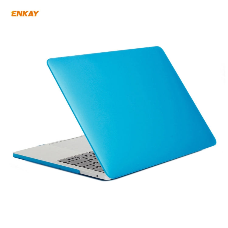 ENKAY 3 in 1 Matte Laptop Protective Case + US Version TPU Keyboard Film + Anti-dust Plugs Set for MacBook Pro 13.3 inch A2251 & A2289 & A2338 (with Touch Bar)(Light Blue) - MacBook Pro Cases by ENKAY | Online Shopping UK | buy2fix