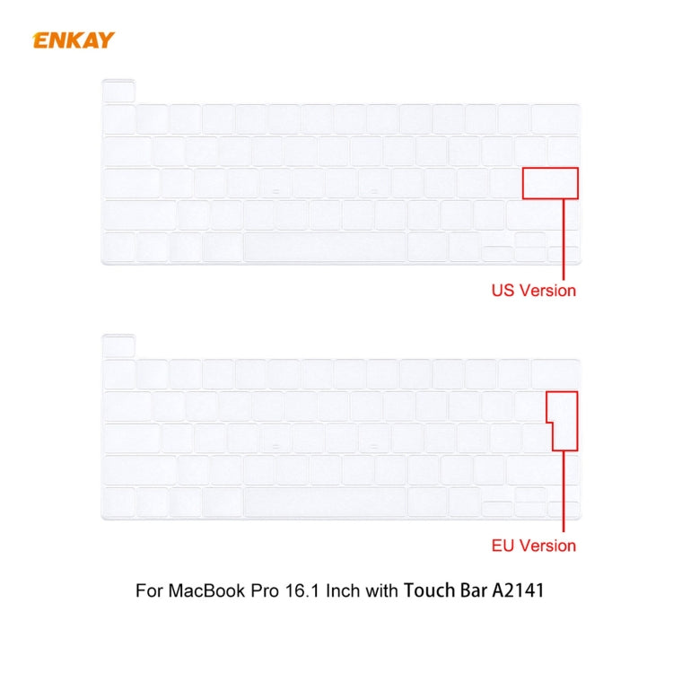 ENKAY 3 in 1 Crystal Laptop Protective Case + US Version TPU Keyboard Film + Anti-dust Plugs Set for MacBook Pro 16 inch A2141 (with Touch Bar)(Pink) - MacBook Pro Cases by ENKAY | Online Shopping UK | buy2fix