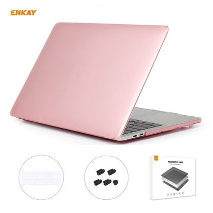 ENKAY 3 in 1 Crystal Laptop Protective Case + EU Version TPU Keyboard Film + Anti-dust Plugs Set for MacBook Pro 16 inch A2141 (with Touch Bar)(Pink) - MacBook Pro Cases by ENKAY | Online Shopping UK | buy2fix