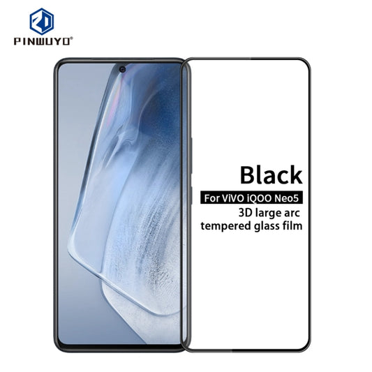 For vivo iQOO Neo5 PINWUYO 9H 3D Curved Full Screen Explosion-proof Tempered Glass Film(Black) - vivo Tempered Glass by PINWUYO | Online Shopping UK | buy2fix