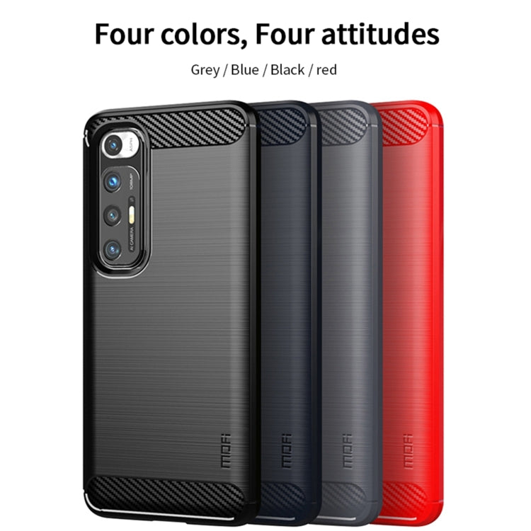 For Xiaomi Mi 10S MOFI Gentleness Series Brushed Texture Carbon Fiber Soft TPU Case(Red) - Xiaomi Cases by MOFI | Online Shopping UK | buy2fix