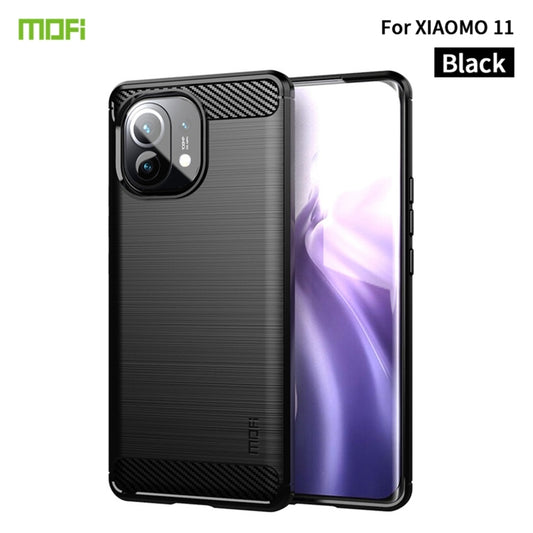 For Xiaomi Mi 11 MOFI Gentleness Series Brushed Texture Carbon Fiber Soft TPU Case(Black) - Xiaomi Cases by MOFI | Online Shopping UK | buy2fix