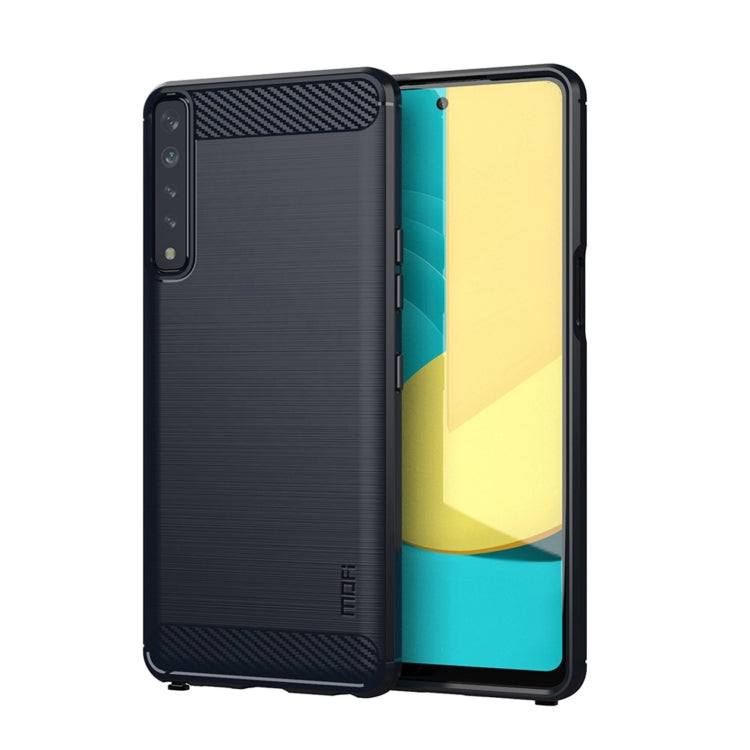 For LG Stylo 7 4G MOFI Gentleness Series Brushed Texture Carbon Fiber Soft TPU Case(Blue) - LG by MOFI | Online Shopping UK | buy2fix