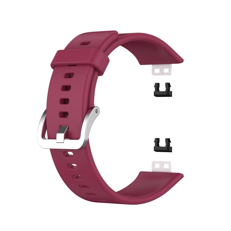 For Huawei Watch Fit TIA-B09 Silicone Watch Band(wine red) - Watch Bands by buy2fix | Online Shopping UK | buy2fix