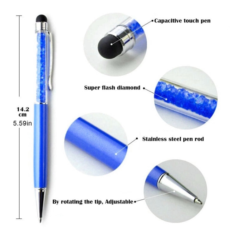 AT-22  2 in 1 Universal Flash Diamond Decoration Capacitance Pen Stylus Ballpoint Pen(Silver) - Stylus Pen by buy2fix | Online Shopping UK | buy2fix