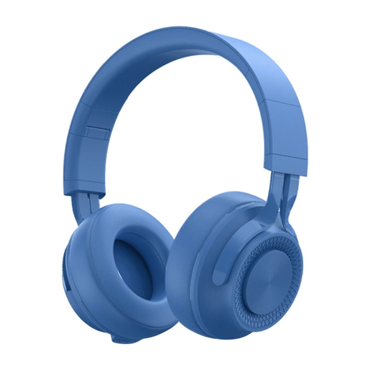 P1 Wireless Bluetooth 5.0 Stereo Soft Leather Earmuffs Foldable Headset Built-in Mic for PC / Cell Phones(Blue) - Headset & Headphone by buy2fix | Online Shopping UK | buy2fix