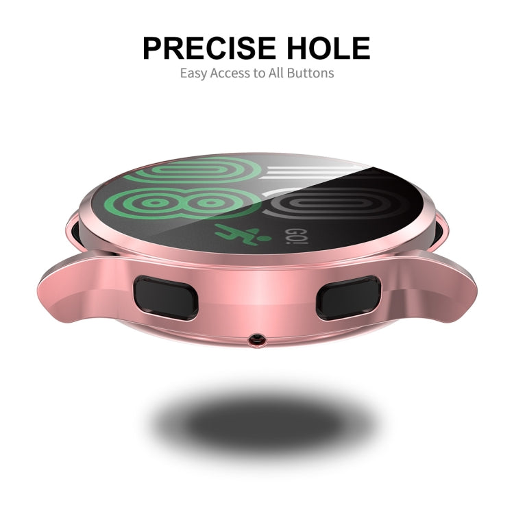 For Samsung Galaxy Watch4 44mm ENKAY Hat-Prince Full Coverage Electroplated Soft TPU Case with Screen Protection(Cyan) - Screen Protector by ENKAY | Online Shopping UK | buy2fix