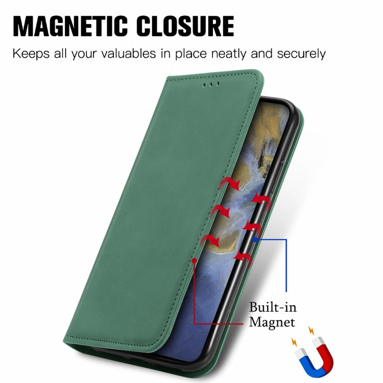 For ZTE A51 Retro Skin Feel Business Magnetic Horizontal Flip Leather Case with Holder & Card Slots & Wallet & Photo Frame(Green) - ZTE Cases by buy2fix | Online Shopping UK | buy2fix