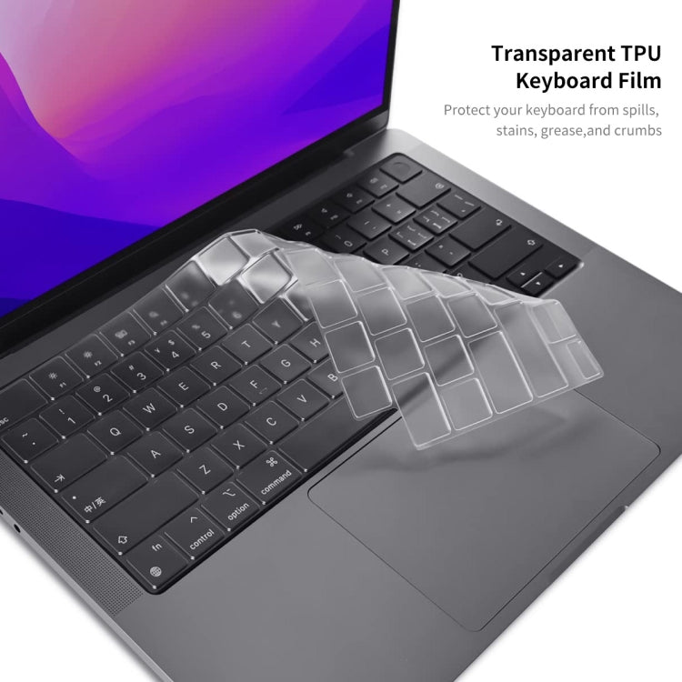 ENKAY Hat-Prince 3 in 1 Crystal Laptop Protective Case + TPU Keyboard Film + Anti-dust Plugs Set for MacBook Pro 16.2 inch A2485 2021/A2880 2023, Version:US Version(Black) - MacBook Pro Cases by ENKAY | Online Shopping UK | buy2fix