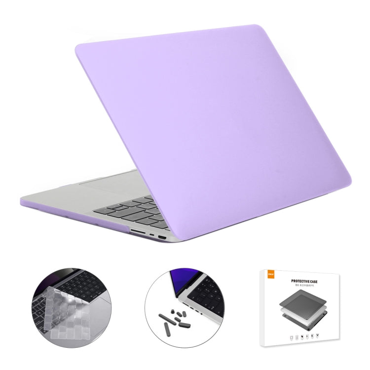 ENKAY Hat-Prince 3 in 1 Matte Laptop Protective Case + TPU Keyboard Film + Anti-dust Plugs Set for MacBook Pro 16.2 inch A2485 2021/A2880 2023, Version:EU Version(Purple) - MacBook Pro Cases by ENKAY | Online Shopping UK | buy2fix