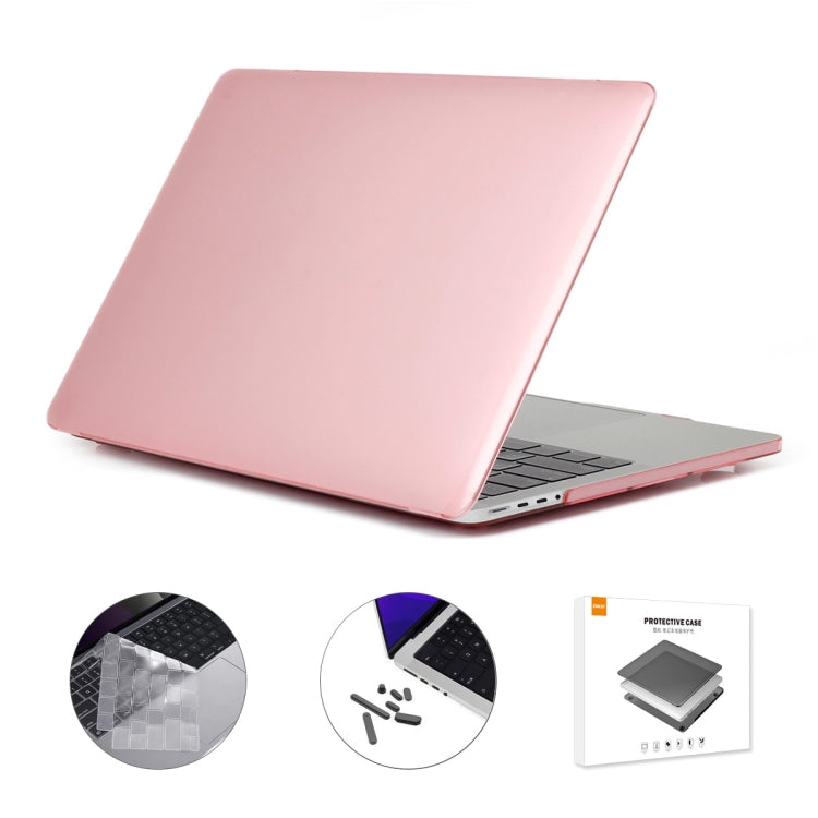 ENKAY Hat-Prince 3 in 1 Crystal Laptop Protective Case + TPU Keyboard Film + Anti-dust Plugs Set for MacBook Pro 14.2 inch A2442 2021, Version:EU Version(Pink) - MacBook Pro Cases by ENKAY | Online Shopping UK | buy2fix