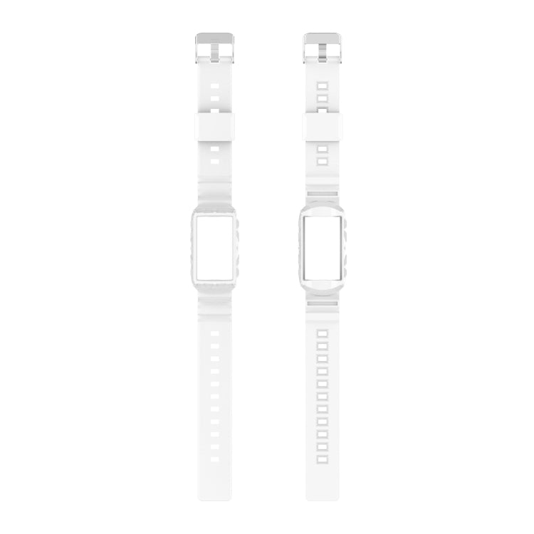 For Fitbit Charge 4 SE Silicone One Body Armor Watch Band(White) - Watch Bands by buy2fix | Online Shopping UK | buy2fix