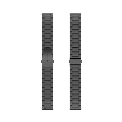 For Huawei Watch GT Runner / Watch GT 3 46mm Three Bead Stainless Steel Watch Band (Black Silver) - Watch Bands by buy2fix | Online Shopping UK | buy2fix